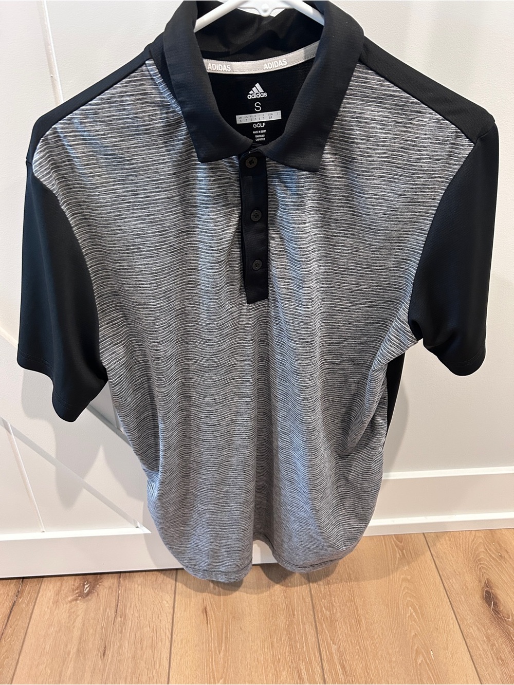 adidas Black & Gray Men’s Short-Sleeve Golf Polo